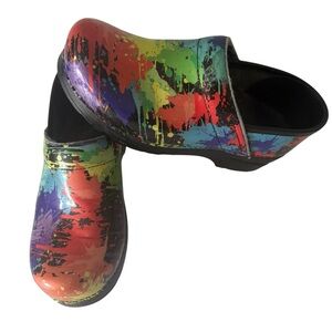 DANSKO Colorful Splatter Clogs Sz 7 (38)